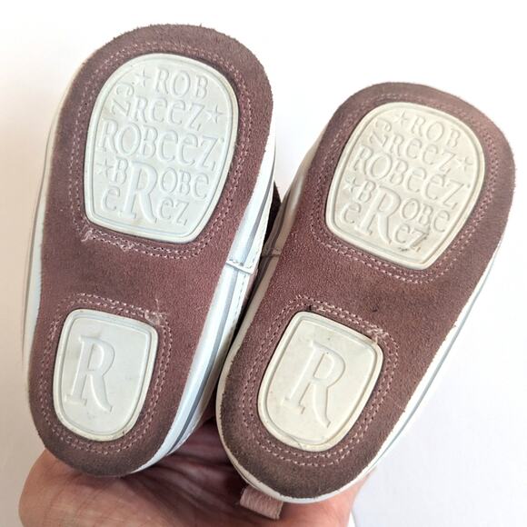 Robeez Baby Aria First Kicks Girls Sz 18-24m Leather Pink Bow Girly - Picture 4 of 6